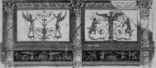 Frieze of painted wall, in the House of Germanicus, Palaces of the Caesars.