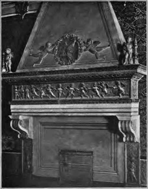 MANTELPIECE IN DUCAL PALACE, URBINO.
