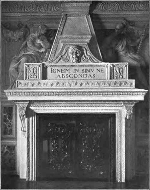 MANTELPIECE IN THE VILLA GIACOMELLI, AT MASER, NEAR TREVISO.