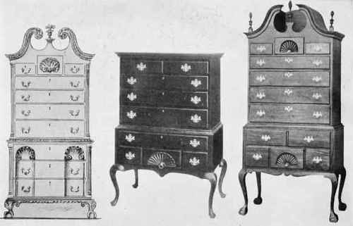 COLONIAL HIGHBOYS IN SOLID MAHOGANY.