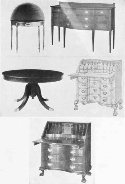SHERATON CONSOLE TABLE AND HEPPLEWHITE SIDEBOARD IN SATINWOOD MARQUETERIE DUNCAN PHYFE.