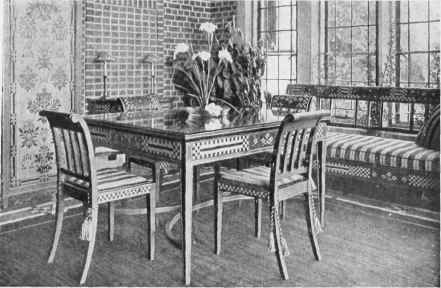 SOLARIUM BREAKFAST ROOM WITH BIGARR� PAINTED AND DECORATED FURNITURE.