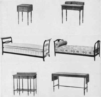 TURNED LEG FURNITURE AND DAY BEDS.