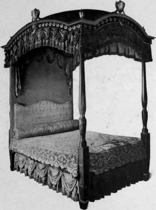 Bedstead, Sheraton style, about 1790.