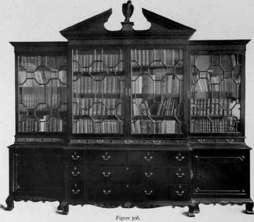 Bookcase, Chippendale style, 1760 70.