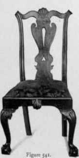 Chair in Chippendale style, third quarter eighteenth century.