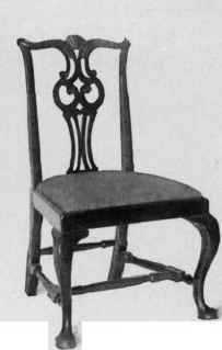 Chair in Chippendale style, third quarter eighteenth century.