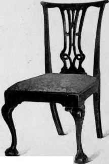 Chair in Chippendale style, third quarter eighteenth century.