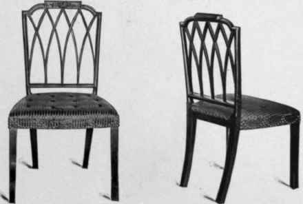 Chairs in Sheraton style, 1785 90.