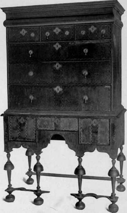Inlaid High Chest of Drawers, 1700 10.