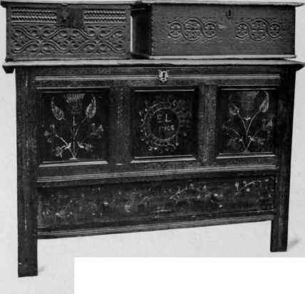 Painted Chest with one drawer, 1705.