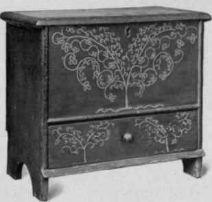 Painted Hutch with one drawer, 1700 10.