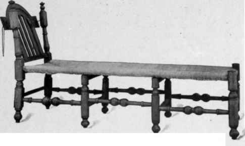 Turned Couch, Pennsylvania type, about 1700.