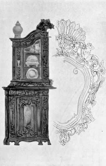 Fig. 46.   Cabinet from Liege. Fig. 47.   Dutch Mirror Frame.