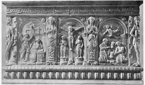 PLATE VI.   Flemish Coffer or Huche. CLUNY MUSEUM, PARIS.