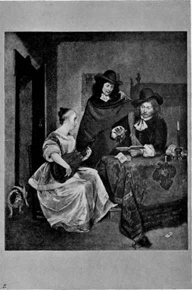 PLATE XXXIX.   The Music Lesson, by Terborch. NATIONAL GALLERY, LONDON.
