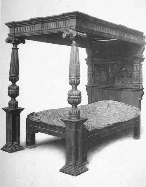 Bedstead, Oak Dated 1593
