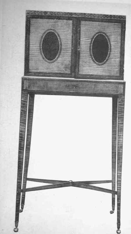 Cabinet, Cedar Veneered With Satin Wood And Inlaid Sheraton