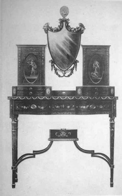 Dressing Table, Satinwood, Painted Sheraton
