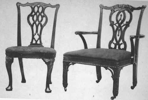 I   Chair, Mahogany Chippendale 2   Arm Chair Chippendale