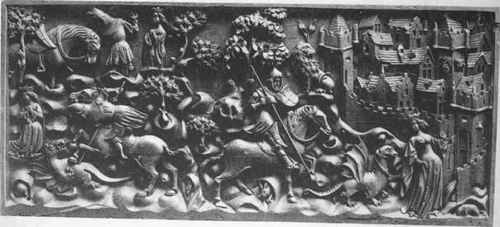  Oak Panel, Front Of A Chest, Carved With A Representation Of The Story Of St. George And The Dragon Specimens Of The S Curve