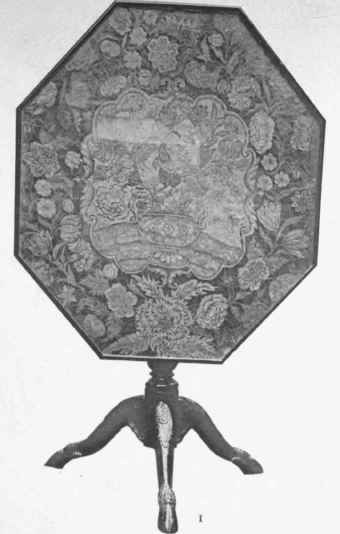 Table, Walnut 1750 Circa Embroidery 1700 Circa