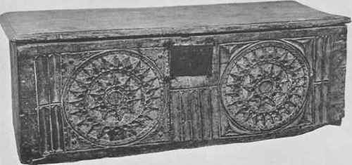 Chip Carved Chest Of Elm And Oak.