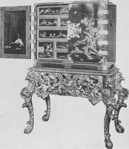 Japanese Cabinet In Black Lacquer.
