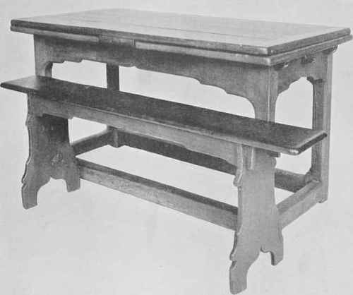 Oak Table And Form (With Later Draw Top).