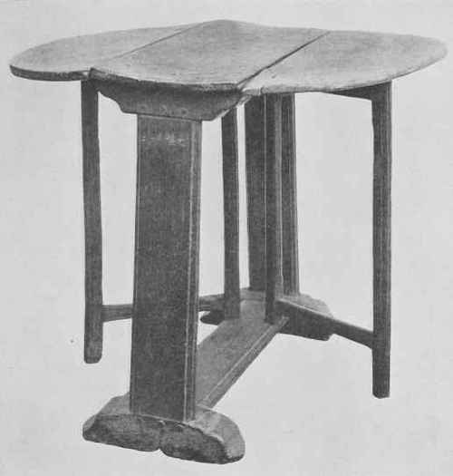 Oak Table With Hinged Tops.