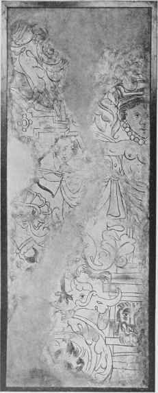 Painted Wall Decoration On Plaster.