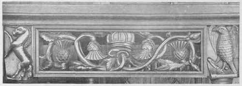 Sections Of Frieze Of Oak Shuffleboard Table, Figs. 150 And 151.