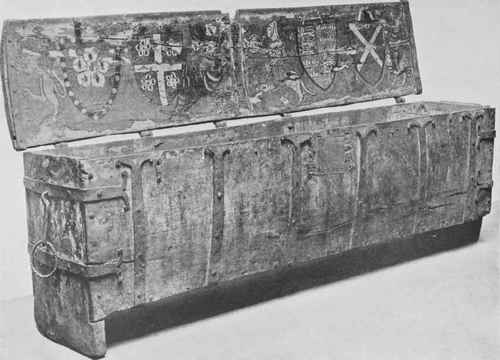 The Chest, Fig. 7, With Lid Open, Showing The Decorative Painting.