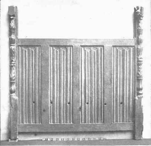 ENGLISH, END OF BEDSTEAD IN OAK.