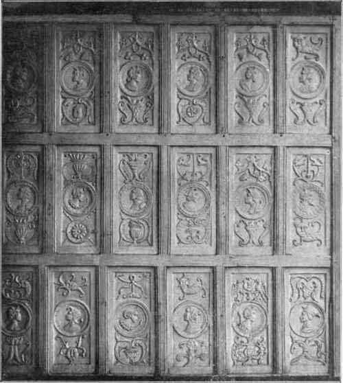 ENGLISH RENAISSANCE PANELLING OK CARVED OAK.