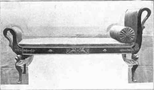 FRENCH CHAIR AND SOFA OF THE FIRST EMPIRE PERIOD.