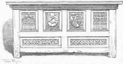 FIFTEENTH CENTURY FLEMISH HUTCH IN MINEHEAD CHURCH, SOMERSETSHIRE