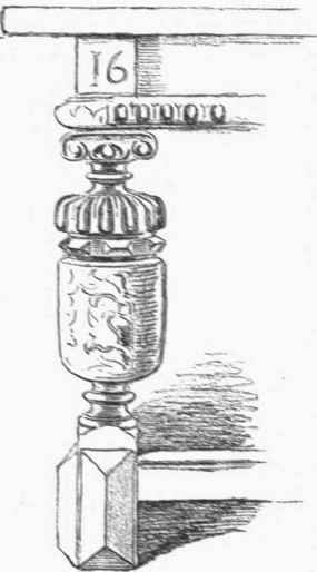 LEG OF THE TABLE IN DINTON CHURCH, BUCKS, DATED 1606