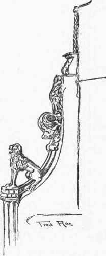 STAIRCASE NEWEL AT THE DOLPHIN INN, FORMERLY BISHOP HALL'S PALACE, HEIGHAM, NEAR NORWICH