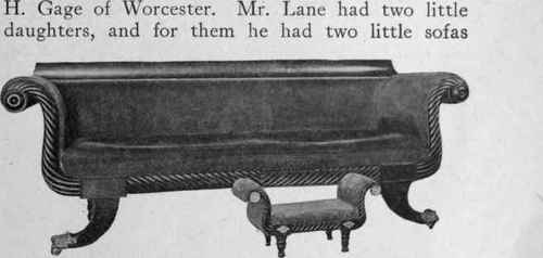 Sofa and Miniature Sofa, about 1820.