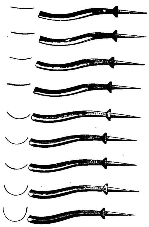 Curved gouges.
