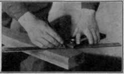 Fig. 80. Laying off Plumb Cut with Framing Tool