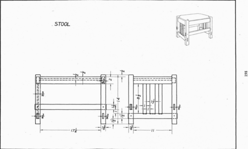 Plate 11 Stool square Mechanical Drawing 84