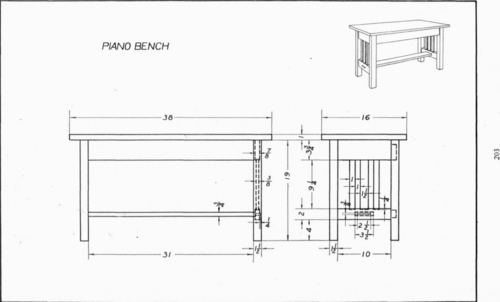 Plate 16 Piano Bench Mechanical Drawing 89
