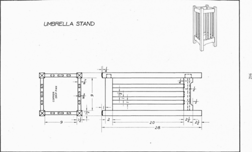 Plate 19 Umbrella Stand Mechanical Drawing 92