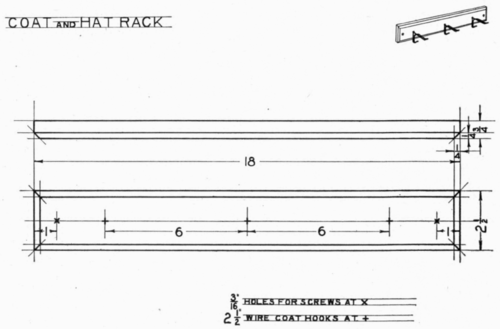 Plate 3 Coat and Hat rack Mechanical Drawing 22