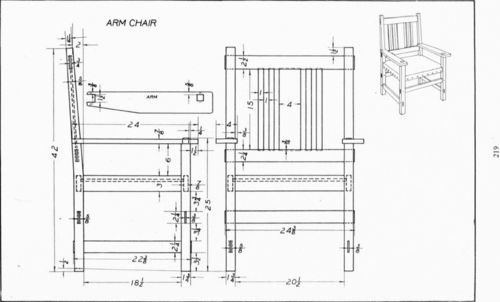 Plate 32 Arm Chair Mechanical Drawing 105