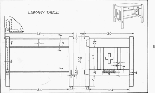 Plate 48 Library Table Mechanical Drawing 121