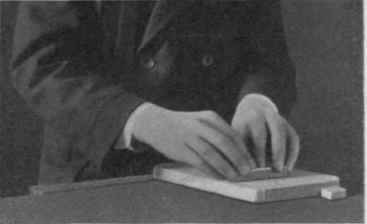 Fig. 11. Position to Hold Sand Paper and Sand Paper Block.