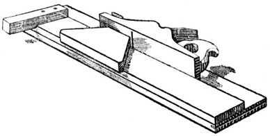 Fig. 325.   Use of Plane and Shooting Board for Mitreing.